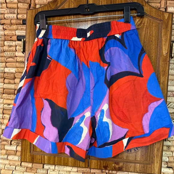 NWT FRNCH Paris Marylou moving flowers multicolor cotton short size XS - Picture 6 of 6